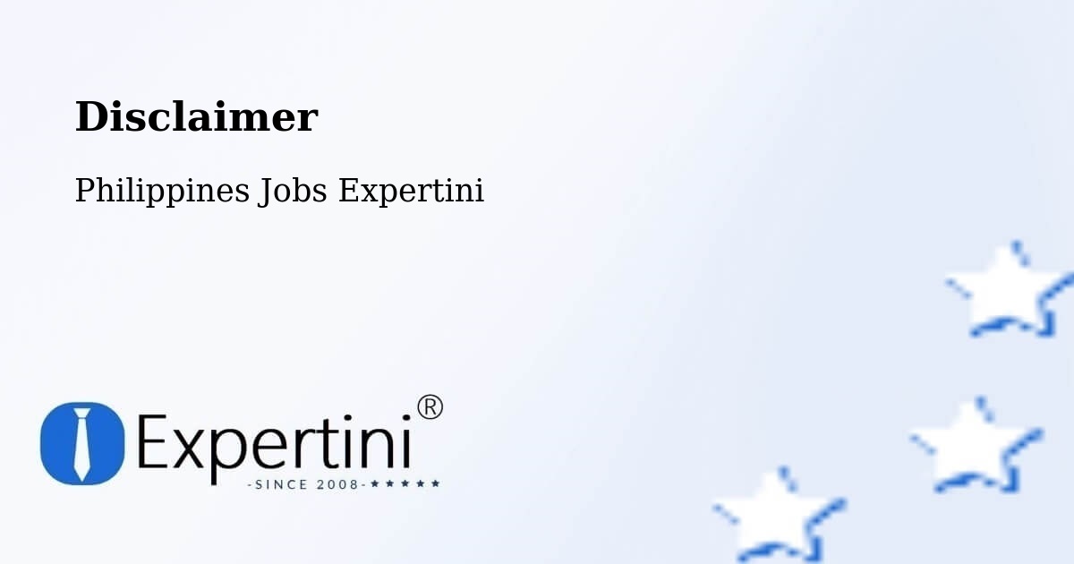 Disclaimer – Cataingan - Philippines Jobs Expertini